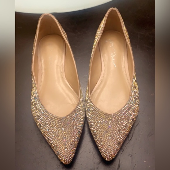 Betsey Johnson Shoes - BETSEY JOHNSON RHINESTONE CRYSTAL BALLET FLATS